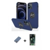 MARSİLYAN™- iPhone 12 Pro Kılıf Odak Form Prime - Siyah 360 Mat Full Body Arka Koruyucu + Metal Kamera Lens Koruma Cam - AKYL