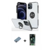 MARSİLYAN™- iPhone 12 Pro Kılıf Odak Form Prime - Siyah 360 Mat Full Body Arka Koruyucu + Shine Kamera Lens Koruma Cam - GI