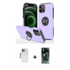 MARSİLYAN™- iPhone 12 Pro Kılıf Odak Form Prime - Siyah 360 Mat Full Body Arka Koruyucu + Shine Kamera Lens - MI