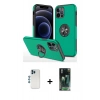 MARSİLYAN™- iPhone 12 Pro Kılıf Odak Form Prime - Siyah 360 Mat Full Body Arka Koruyucu + Shine Kamera Lens - MI