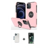 MARSİLYAN™- iPhone 12 Pro Kılıf Odak Form Prime - Siyah 360 Mat Full Body Arka Koruyucu + Shine Kamera Lens - MI