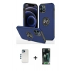 MARSİLYAN™- iPhone 12 Pro Kılıf Odak Form Prime - Siyah 360 Mat Full Body Arka Koruyucu + Shine Kamera Lens - MI