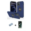 MARSİLYAN™- iPhone 12 Pro Kılıf Odak Form Prime - Siyah 360 Mat Full Body Arka Koruyucu + Shine Kamera Lens Koruma Cam - MI