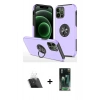 MARSİLYAN™- iPhone 12 Pro Kılıf Odak Form Prime - Siyah 360 Mat Full Body Arka Koruyucu + Kamera Lens Koruma Cam - SF