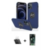 MARSİLYAN™- iPhone 12 Pro Kılıf Odak Form Prime - Siyah 360 Mat Full Body Arka Koruyucu + Kamera Lens Koruma Cam - SF