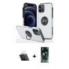 MARSİLYAN™- iPhone 12 Pro Kılıf Odak Form Prime - Siyah 360 Mat Full Body Arka Koruyucu + Kamera Lens Koruma Cam - SF