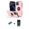 MARSİLYAN™- iPhone 12 Pro Kılıf Odak Form Prime - Siyah 360 Mat Full Body Arka Koruyucu + Shine Kamera Lens Koruma Cam - GD