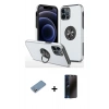 MARSİLYAN™- iPhone 12 Pro Kılıf Odak Form Prime - Siyah 3D Antistatik Hayalet Cam Ekran Koruyucu + Shine Kamera Lens Koruma Cam - GS