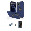 MARSİLYAN™- iPhone 12 Pro Kılıf Odak Form Prime - Siyah 3D Antistatik Hayalet Cam Ekran Koruyucu + Shine Kamera Lens Koruma Cam - GS