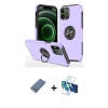 MARSİLYAN™- iPhone 12 Pro Kılıf Odak Form Prime - Siyah 3D Antistatik Seramik Nano Ekran Koruyucu + Metal Kamera Lens Koruma Cam - AKYL