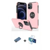 MARSİLYAN™- iPhone 12 Pro Kılıf Odak Form Prime - Siyah 3D Antistatik Seramik Nano Ekran Koruyucu + Shine Kamera Lens Koruma Cam - GD
