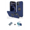 MARSİLYAN™- iPhone 12 Pro Kılıf Odak Form Prime - Siyah 3D Antistatik Seramik Nano Ekran Koruyucu + Metal Kamera Lens Koruma Cam - GS