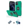 MARSİLYAN™- iPhone 12 Pro Kılıf Odak Form Prime - Siyah 3D Antistatik Seramik Nano Ekran Koruyucu + Metal Kamera Lens Koruma Cam - GS
