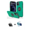 MARSİLYAN™- iPhone 12 Pro Kılıf Odak Form Prime - Siyah 3D Antistatik Seramik Nano Ekran Koruyucu + Kamera Lens Koruma Cam - SF
