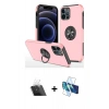 MARSİLYAN™- iPhone 12 Pro Kılıf Odak Form Prime - Siyah 3D Antistatik Seramik Nano Ekran Koruyucu + Kamera Lens Koruma Cam - SF