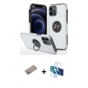 MARSİLYAN™- iPhone 12 Pro Kılıf Odak Form Prime - Siyah 3D Antistatik Seramik Nano Ekran Koruyucu + Shine Kamera Lens Koruma Cam - SABE