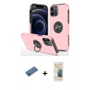 MARSİLYAN™- iPhone 12 Pro Kılıf Odak Form Prime - Siyah 6D Mat Seramik Hayalet Nano Ekran Koruyucu + Shine Kamera Lens Koruma Cam - GD