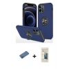 MARSİLYAN™- iPhone 12 Pro Kılıf Odak Form Prime - Siyah 6D Mat Seramik Hayalet Nano Ekran Koruyucu + Shine Kamera Lens Koruma Cam - GD