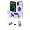 MARSİLYAN™- iPhone 12 Pro Kılıf Odak Form Prime - Siyah 6D Mat Seramik Hayalet Nano Ekran Koruyucu + Shine Kamera Lens Koruma Cam - GD