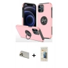 MARSİLYAN™- iPhone 12 Pro Kılıf Odak Form Prime - Siyah 6D Mat Seramik Hayalet Nano Ekran Koruyucu + Rainbow Kamera Lens Koruma Cam - GD