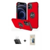 MARSİLYAN™- iPhone 12 Pro Kılıf Odak Form Prime - Siyah 6D Mat Seramik Hayalet Nano Ekran Koruyucu + Kamera Lens Koruma Cam - SF