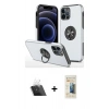 MARSİLYAN™- iPhone 12 Pro Kılıf Odak Form Prime - Siyah 6D Mat Seramik Hayalet Nano Ekran Koruyucu + Kamera Lens Koruma Cam - SF