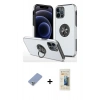 MARSİLYAN™- iPhone 12 Pro Kılıf Odak Form Prime - Siyah 6D Mat Seramik Hayalet Nano Ekran Koruyucu + Metal Kamera Lens Koruma Cam - KUYL