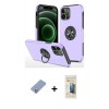 MARSİLYAN™- iPhone 12 Pro Kılıf Odak Form Prime - Siyah 6D Mat Seramik Hayalet Nano Ekran Koruyucu + Metal Kamera Lens Koruma Cam - KUYL