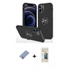 MARSİLYAN™- iPhone 12 Pro Kılıf Odak Form Prime - Siyah 6D Mat Seramik Hayalet Nano Ekran Koruyucu + Metal Kamera Lens Koruma Cam - KUYL