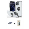 MARSİLYAN™- iPhone 12 Pro Kılıf Odak Form Prime - Siyah 6D Mat Seramik Hayalet Nano Ekran Koruyucu + Renkli Kamera Lens Koruma Cam - MI