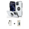 MARSİLYAN™- iPhone 12 Pro Kılıf Odak Form Prime - Siyah 6D Mat Seramik Hayalet Nano Ekran Koruyucu + Shine Kamera Lens - GD