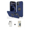 MARSİLYAN™- iPhone 12 Pro Kılıf Odak Form Prime - Siyah 6D Mat Seramik Hayalet Nano Ekran Koruyucu + Shine Kamera Lens - GS