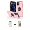 MARSİLYAN™- iPhone 12 Pro Kılıf Odak Form Prime - Siyah 6D Mat Seramik Hayalet Nano Ekran Koruyucu + Shine Kamera Lens - GD