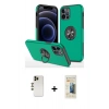 MARSİLYAN™- iPhone 12 Pro Kılıf Odak Form Prime - Siyah 6D Mat Seramik Hayalet Nano Ekran Koruyucu + Shine Kamera Lens - GD