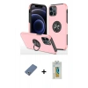 MARSİLYAN™- iPhone 12 Pro Kılıf Odak Form Prime - Siyah Polymer Nano Ekran Koruyucu + Metal Kamera Lens Koruma Cam - AKYL