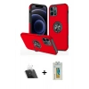 MARSİLYAN™- iPhone 12 Pro Kılıf Odak Form Prime - Siyah Polymer Nano Ekran Koruyucu + Kamera Lens Koruma Cam - SF