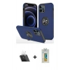 MARSİLYAN™- iPhone 12 Pro Kılıf Odak Form Prime - Siyah Polymer Nano Ekran Koruyucu + Kamera Lens Koruma Cam - SF