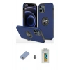 MARSİLYAN™- iPhone 12 Pro Kılıf Odak Form Prime - Siyah Polymer Nano Ekran Koruyucu + Metal Kamera Lens Koruma Cam - KUYL