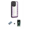 MARSİLYAN™- iPhone 12 Pro Kılıf Odak Klasik Serisi - Şeffaf 360 Full Body Arka Koruyucu + Shine Kamera Lens Koruma Cam - GI