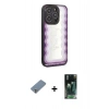MARSİLYAN™- iPhone 12 Pro Kılıf Odak Klasik Serisi - Şeffaf 360 Full Body Arka Koruyucu + Metal Kamera Lens Koruma Cam - GS