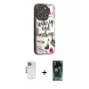 MARSİLYAN™- iPhone 12 Pro Kılıf Odak Klasik Serisi - Şeffaf 360 Full Body Arka Koruyucu + Shine Kamera Lens - GS