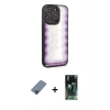 MARSİLYAN™- iPhone 12 Pro Kılıf Odak Klasik Serisi - Şeffaf 360 Full Body Arka Koruyucu + Metal Kamera Lens Koruma Cam - MI