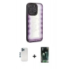 MARSİLYAN™- iPhone 12 Pro Kılıf Odak Klasik Serisi - Şeffaf 360 Full Body Arka Koruyucu + Shine Kamera Lens - MI