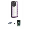 MARSİLYAN™- iPhone 12 Pro Kılıf Odak Klasik Serisi - Şeffaf 360 Full Body Arka Koruyucu + Renkli Kamera Lens Koruma Cam - YL
