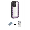 MARSİLYAN™- iPhone 12 Pro Kılıf Odak Klasik Serisi - Şeffaf Uv Polymer Nano Ekran Koruyucu + Shine Kamera Lens Koruma Cam - GI