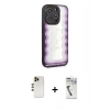 MARSİLYAN™- iPhone 12 Pro Kılıf Odak Klasik Serisi - Şeffaf Uv Polymer Nano Ekran Koruyucu + Shine Kamera Lens - GD