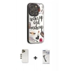 MARSİLYAN™- iPhone 12 Pro Kılıf Odak Klasik Serisi - Şeffaf Uv Polymer Nano Ekran Koruyucu + Shine Kamera Lens - GD