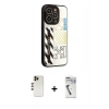 MARSİLYAN™- iPhone 12 Pro Kılıf Odak Klasik Serisi - Şeffaf Uv Polymer Nano Ekran Koruyucu + Shine Kamera Lens - GD
