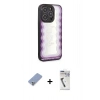 MARSİLYAN™- iPhone 12 Pro Kılıf Odak Klasik Serisi - Şeffaf Uv Polymer Nano Ekran Koruyucu + Metal Kamera Lens Koruma Cam - KUYL
