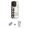 MARSİLYAN™- iPhone 12 Pro Kılıf Odak Klasik Serisi - Şeffaf Uv Polymer Nano Ekran Koruyucu + Metal Kamera Lens Koruma Cam - KUYL
